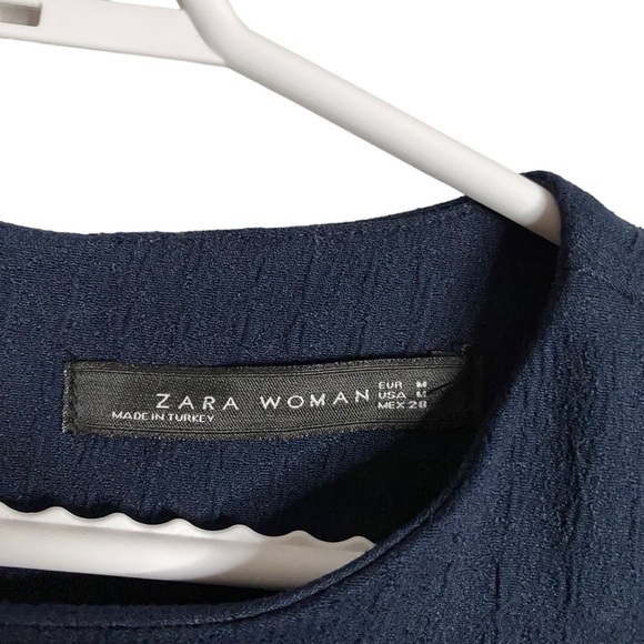 Zara Women's Navy Bell Sleeve Mini Dress - Picture 7 of 10